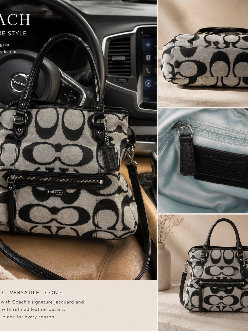 Vintage Coach Siganture Gallery Tote